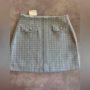 Guess Light Blue Tweed Mini Skirt